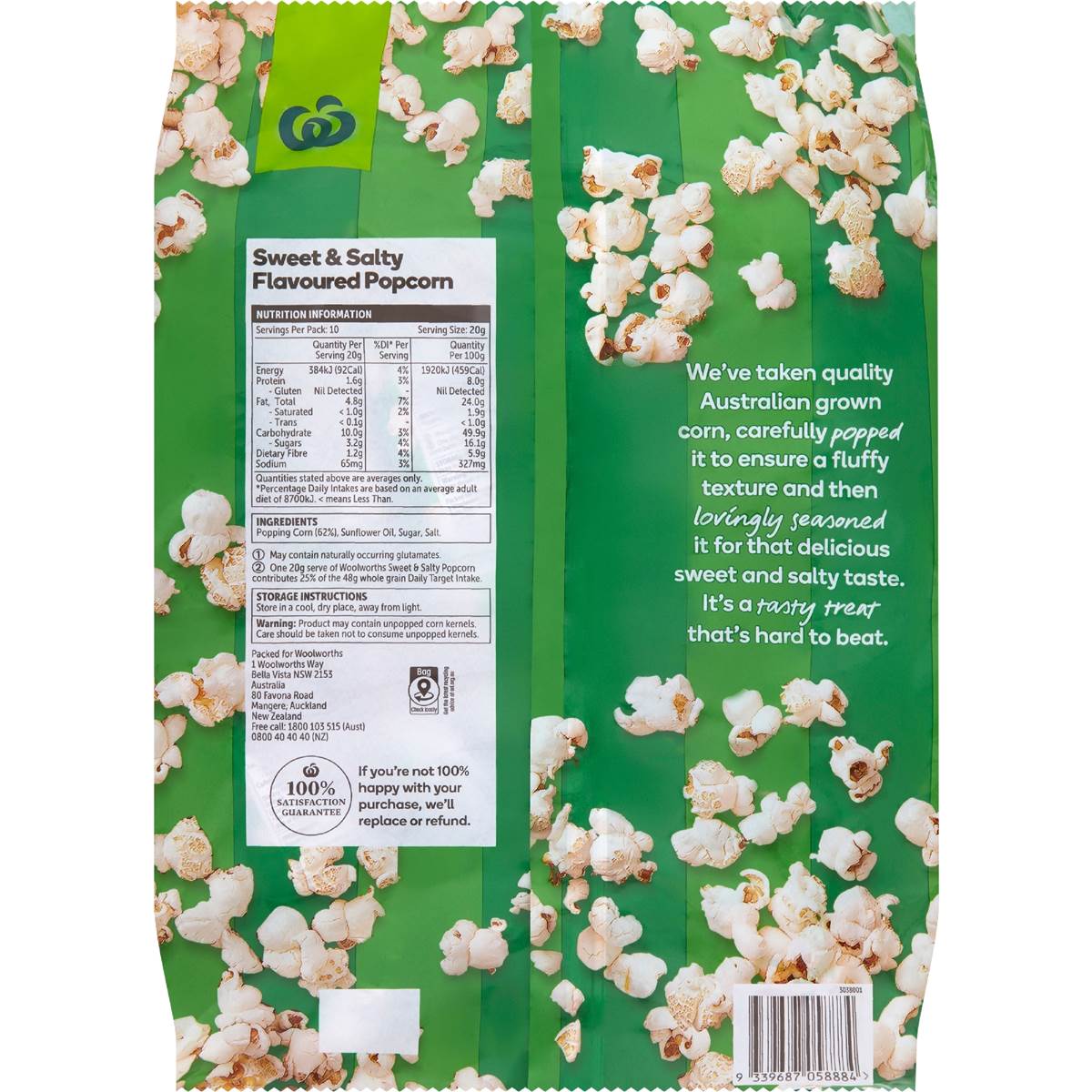 Woolworths Popcorn Sweet & Salty 10 Pack Woolworths