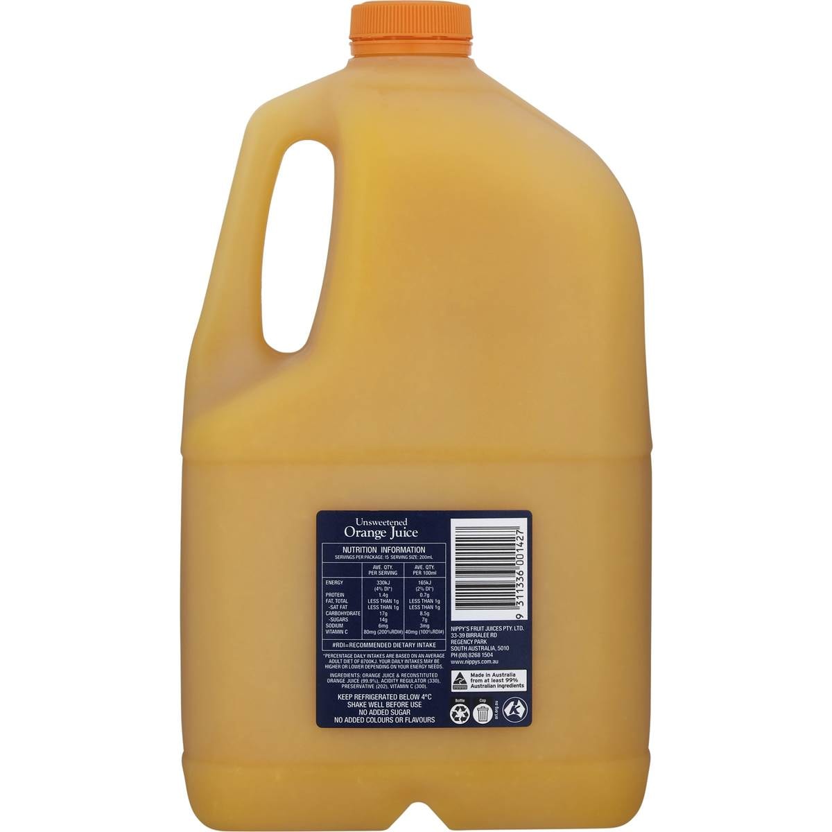 Nippy's Unsweetened Orange Juice 3l Woolworths