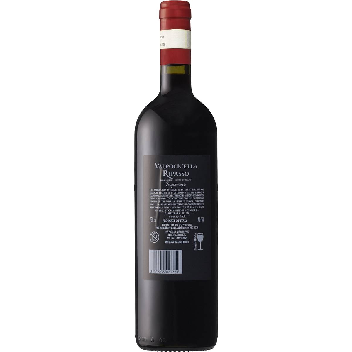 Zonin Italian Ripasso Valpolicella Superiore 750ml | Woolworths