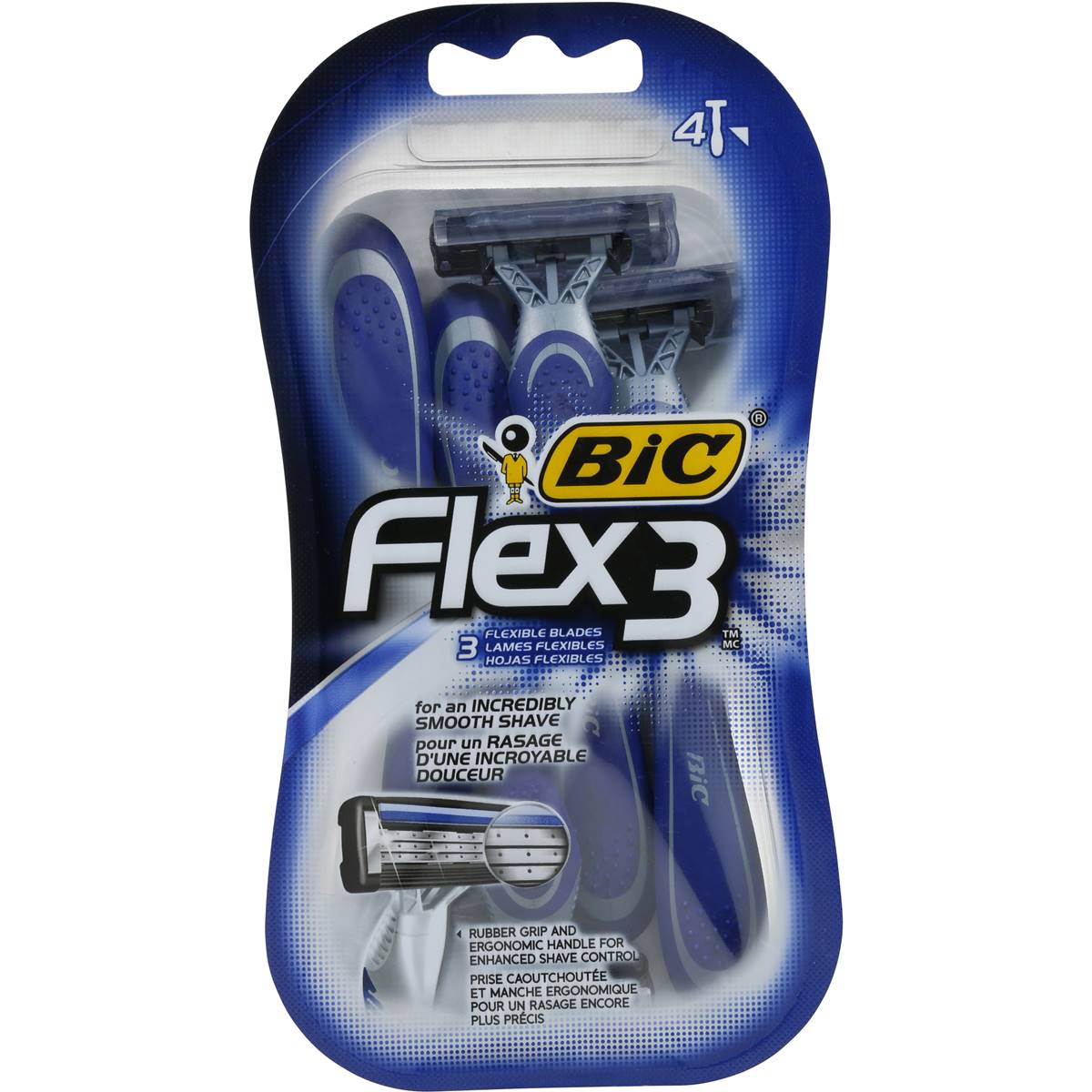 Bic Disposable Razor Flex 3 4pk Woolworths