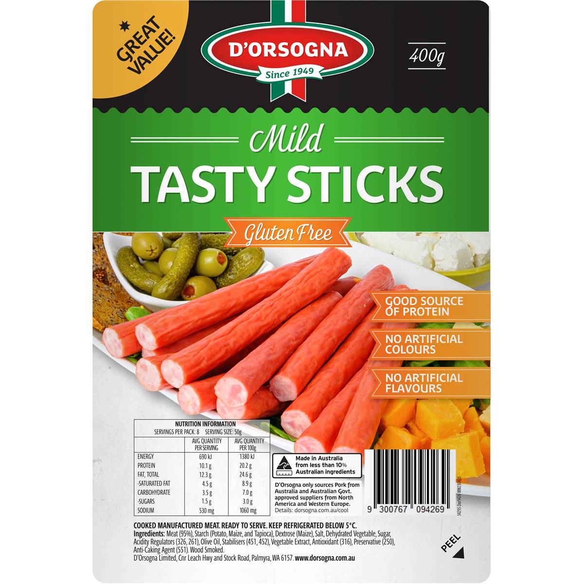 D'orsogna Tasty Stick Mild 400g Woolworths