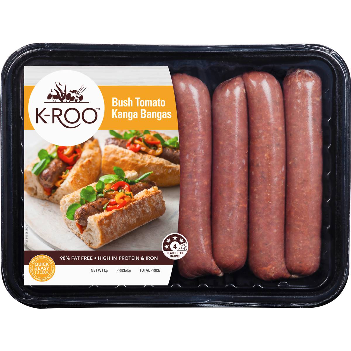 K-roo Kangaroo Sausages Kanga Bangas Bush Tomato