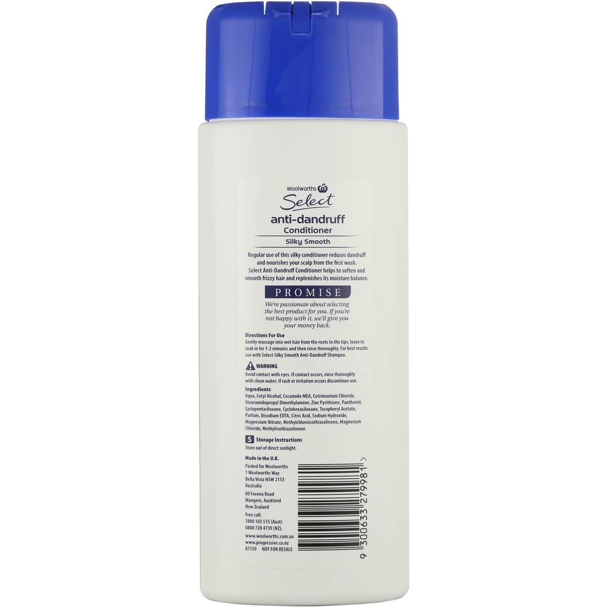 Select Silky Smooth Anti Dandruff Conditioner 400ml Woolworths