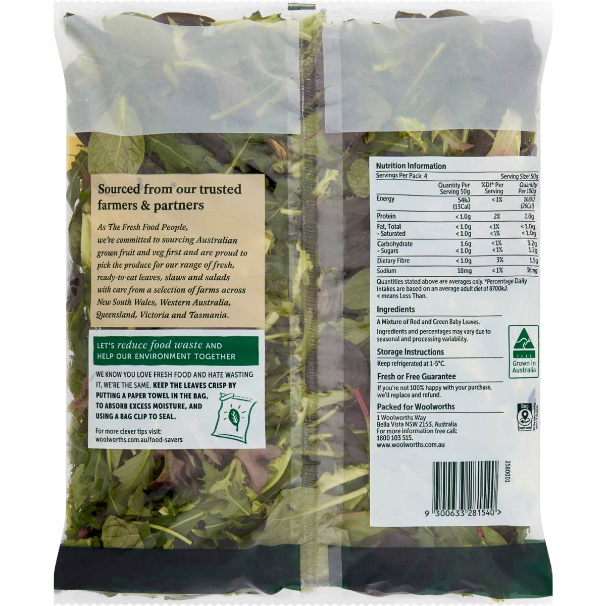 Woolworths Leafy Mix Salad 200g Woolworths