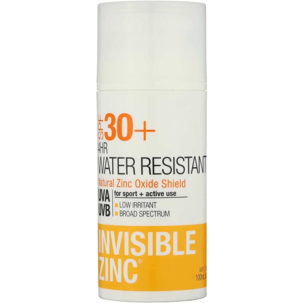 Invisible Zinc Spf 30+ Sunscreen 4hr Water Resistant 100ml Woolworths