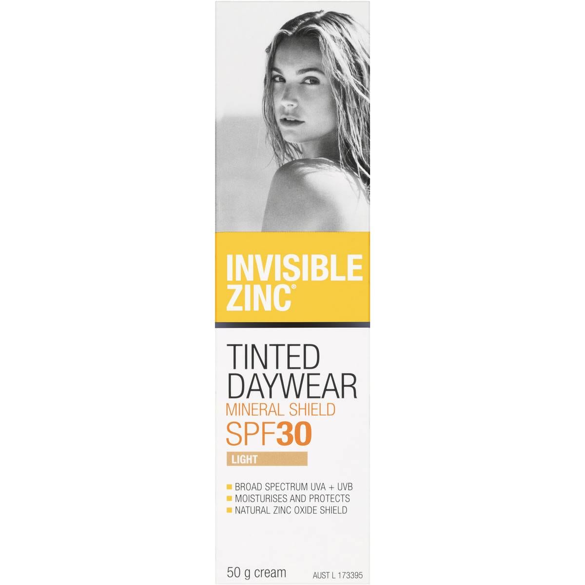 Invisible Zinc Tinted Daywear Spf 30 Mineral Shield Sunscreen Light 50g