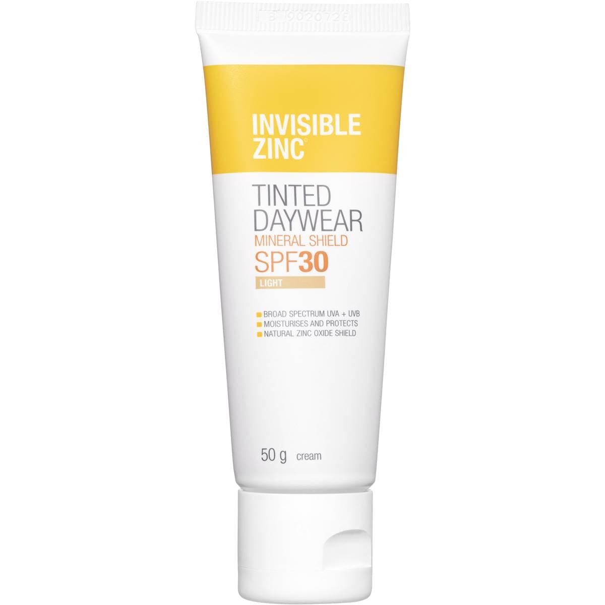 Invisible Zinc Tinted Daywear Spf 30 Mineral Shield Sunscreen Light 50g