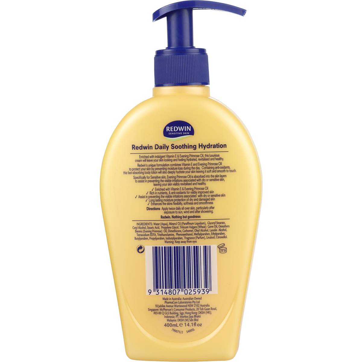 Redwin Body Moisturiser Lotion Vitamin E And Epo 400ml Woolworths