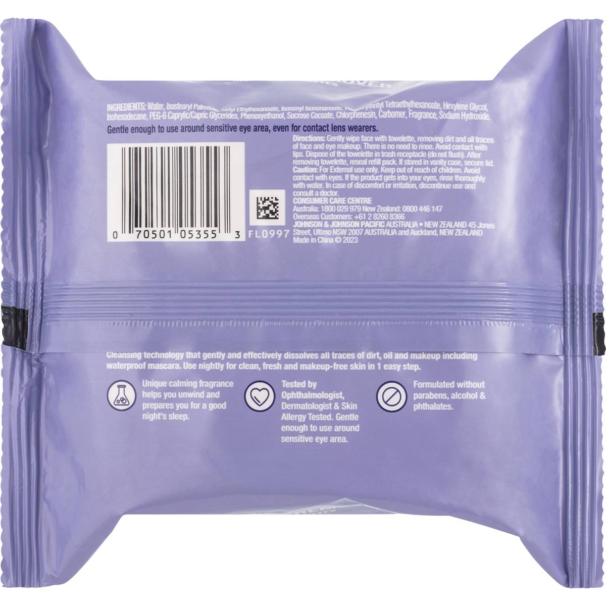 Neutrogena Night Calming Makeup Remover Cleansing Wipes 25 Pack