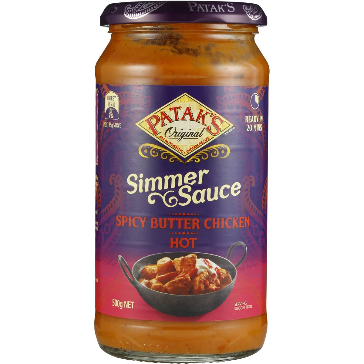 Patak's Simmer Sauce Spicy Butter Chicken Hot 500g | Woolworths