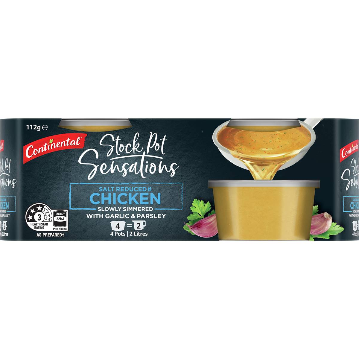Continental Salt Reduced Chicken Stock Pot 112g Woolworths