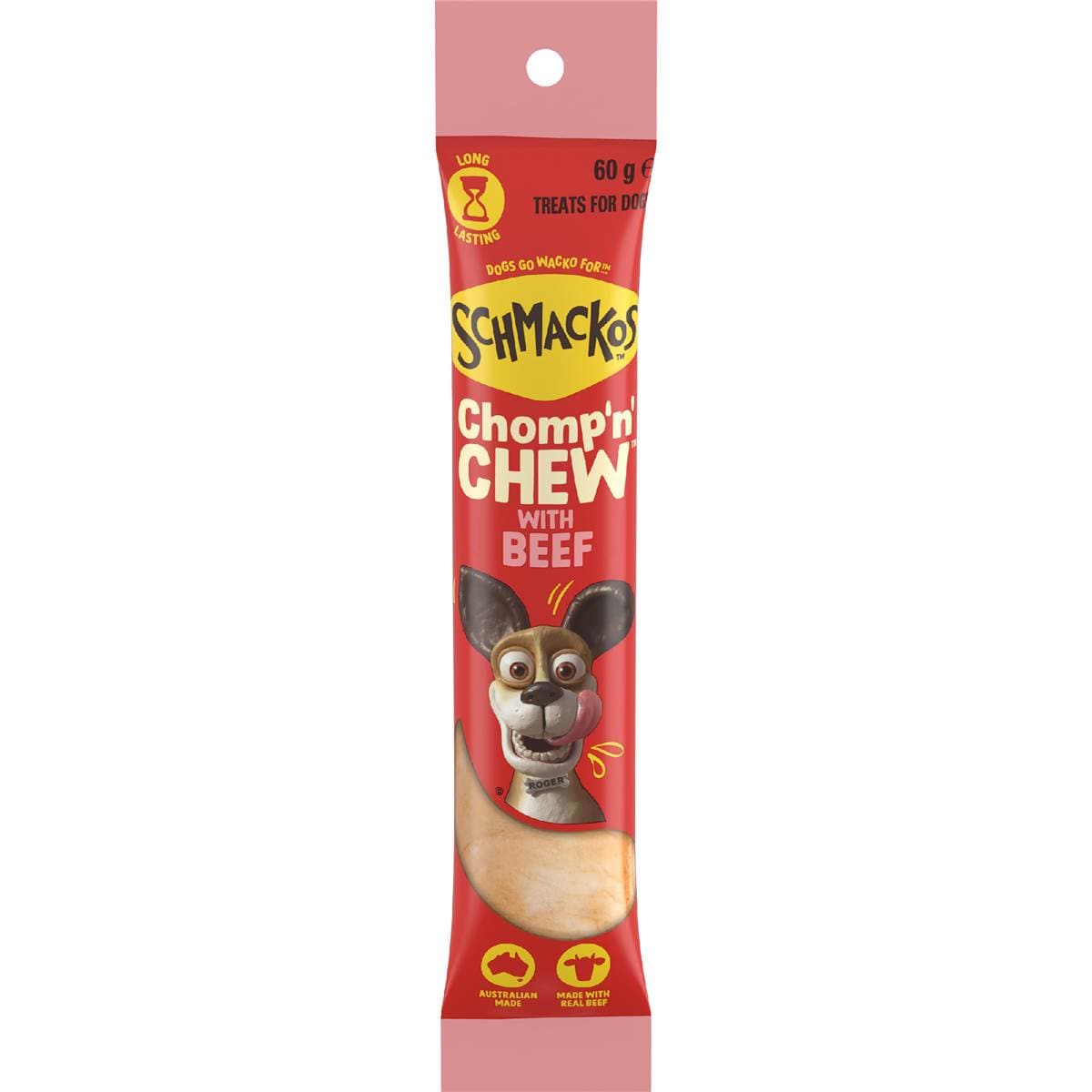 Schmackos Chomp N Chew With Beef Large Dog Treats 60g Woolworths