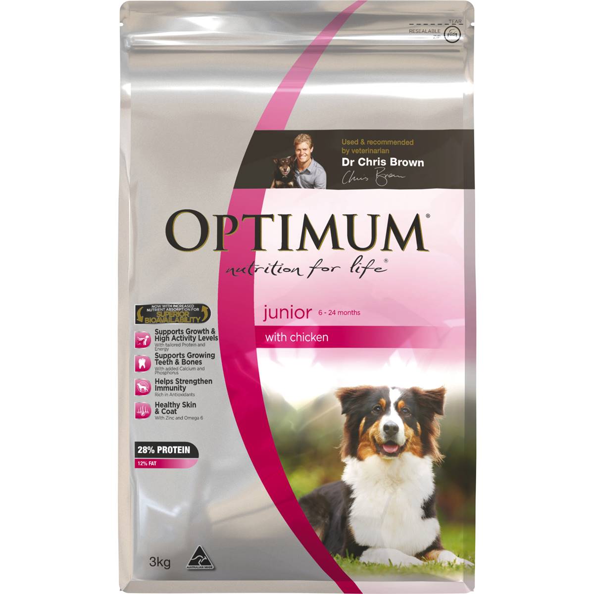 Optimum Puppy Food Junior Chicken 3kg Woolworths