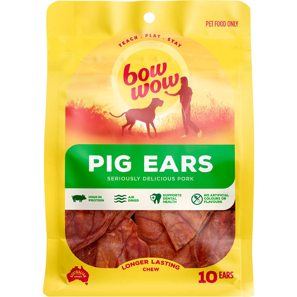 Bow Wow All Natural Pig Ears Dog Treats 10 pack