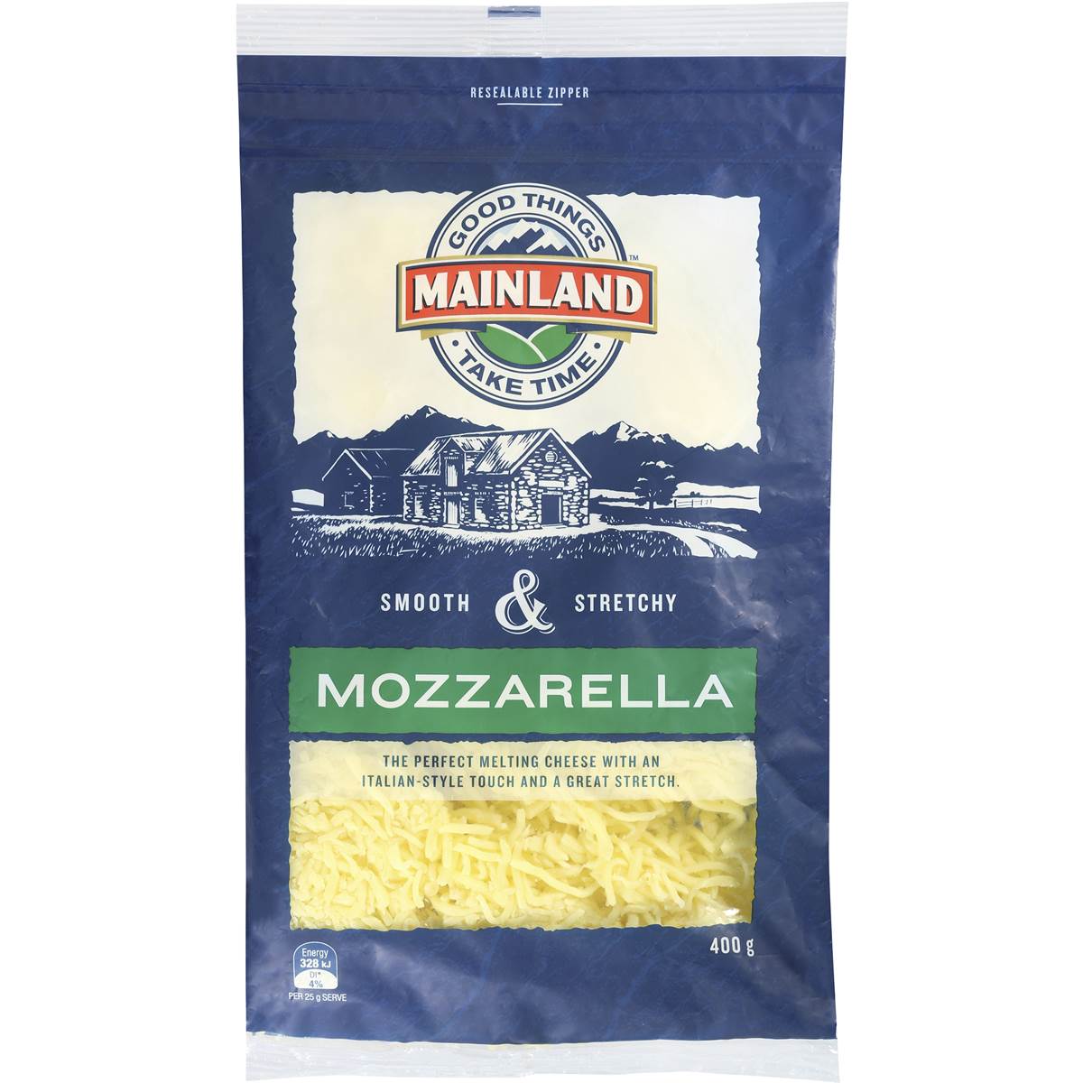 Mainland Finely Grated Mozzarella 400g Woolworths