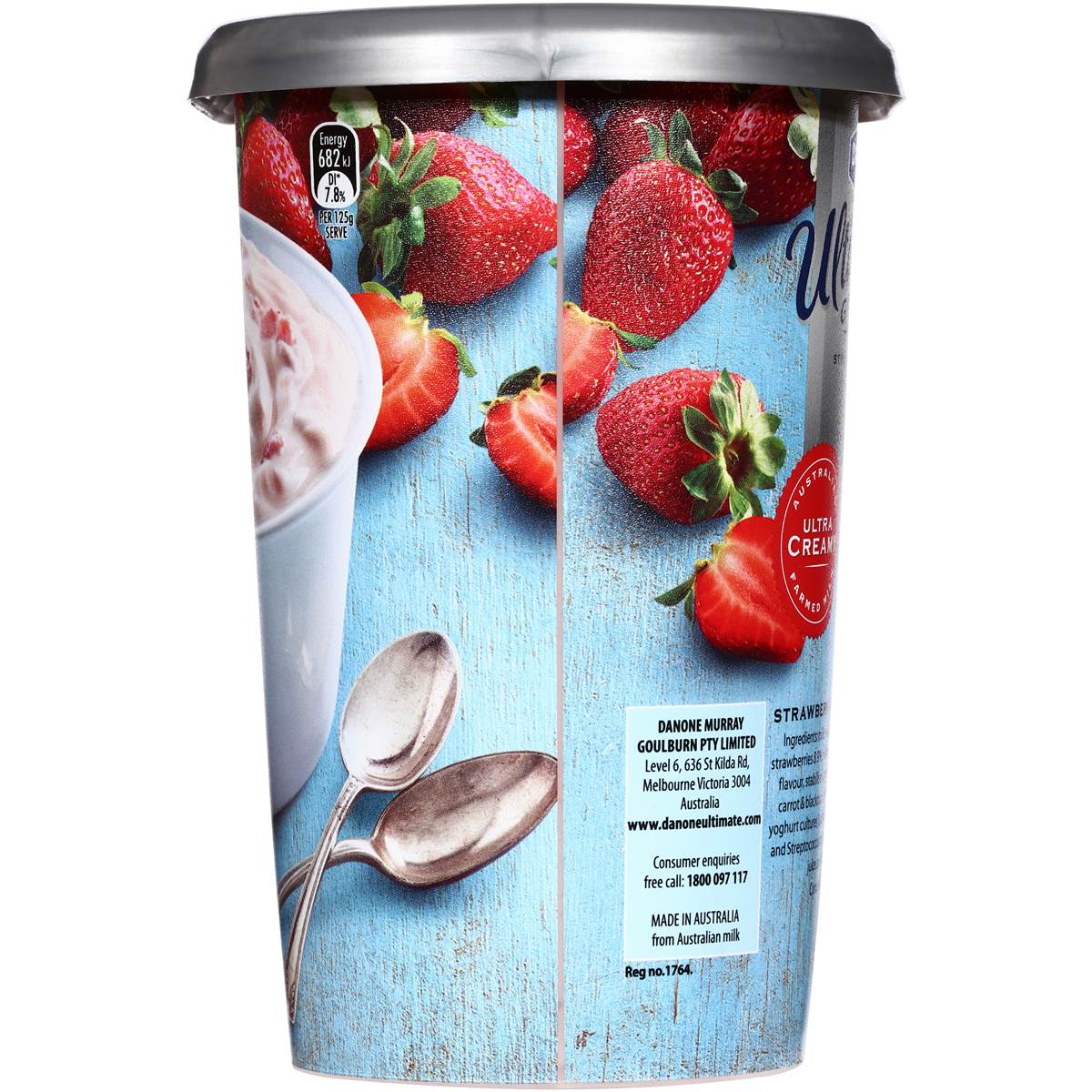 Danone Ultimate Greek Yoghurt Strawberry 850g Woolworths