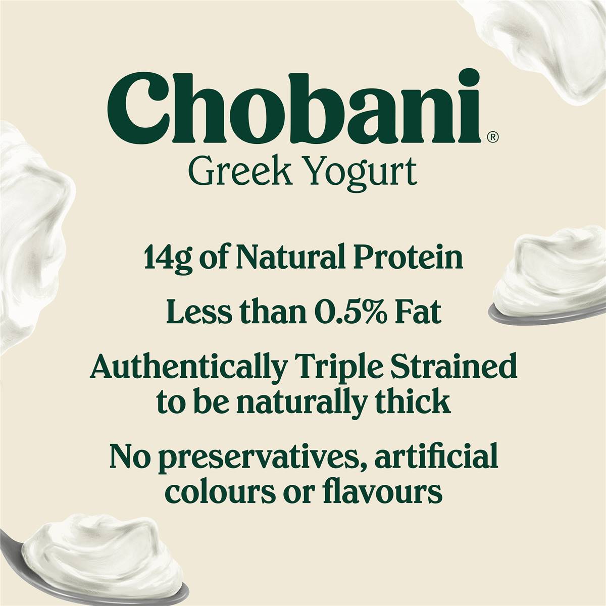 Chobani Greek Yogurt Natural Light Plain 907g Woolworths