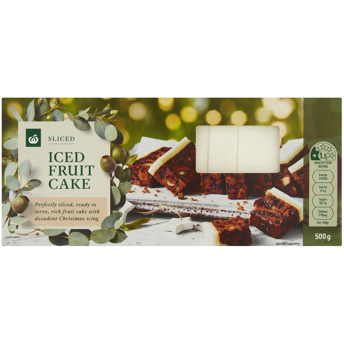 Woolworths Iced Christmas Cake 500g Woolworths