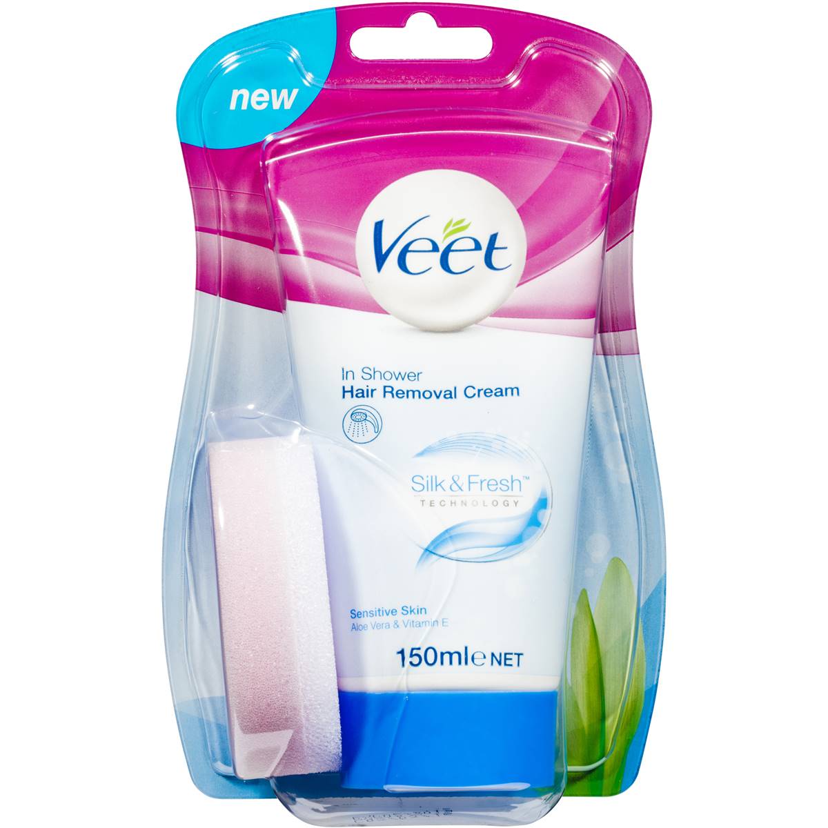 Veet In Shower Hair Removal Cream Sensitive 150g Woolworths Veet In Shower Hair Removal Cream Sensitive Image Front