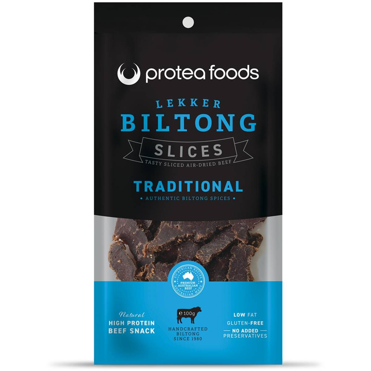 Protea Foods Biltong Slices Traditional South African 100g