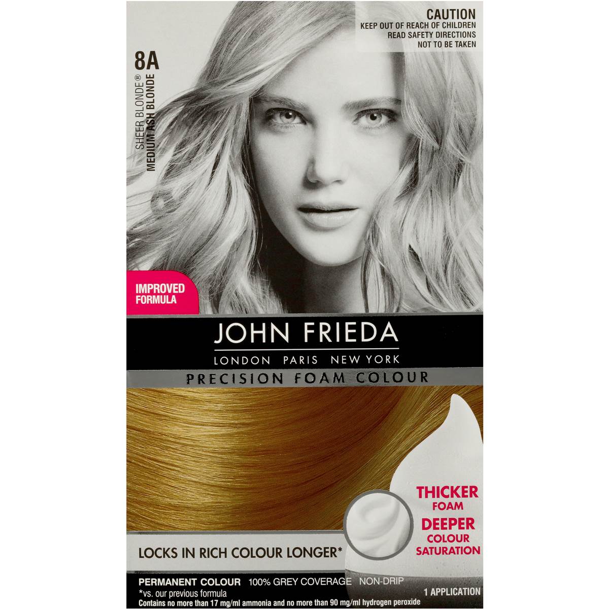 John Frieda Precision Foam 8a Medium Ash Blonde Each Woolworths