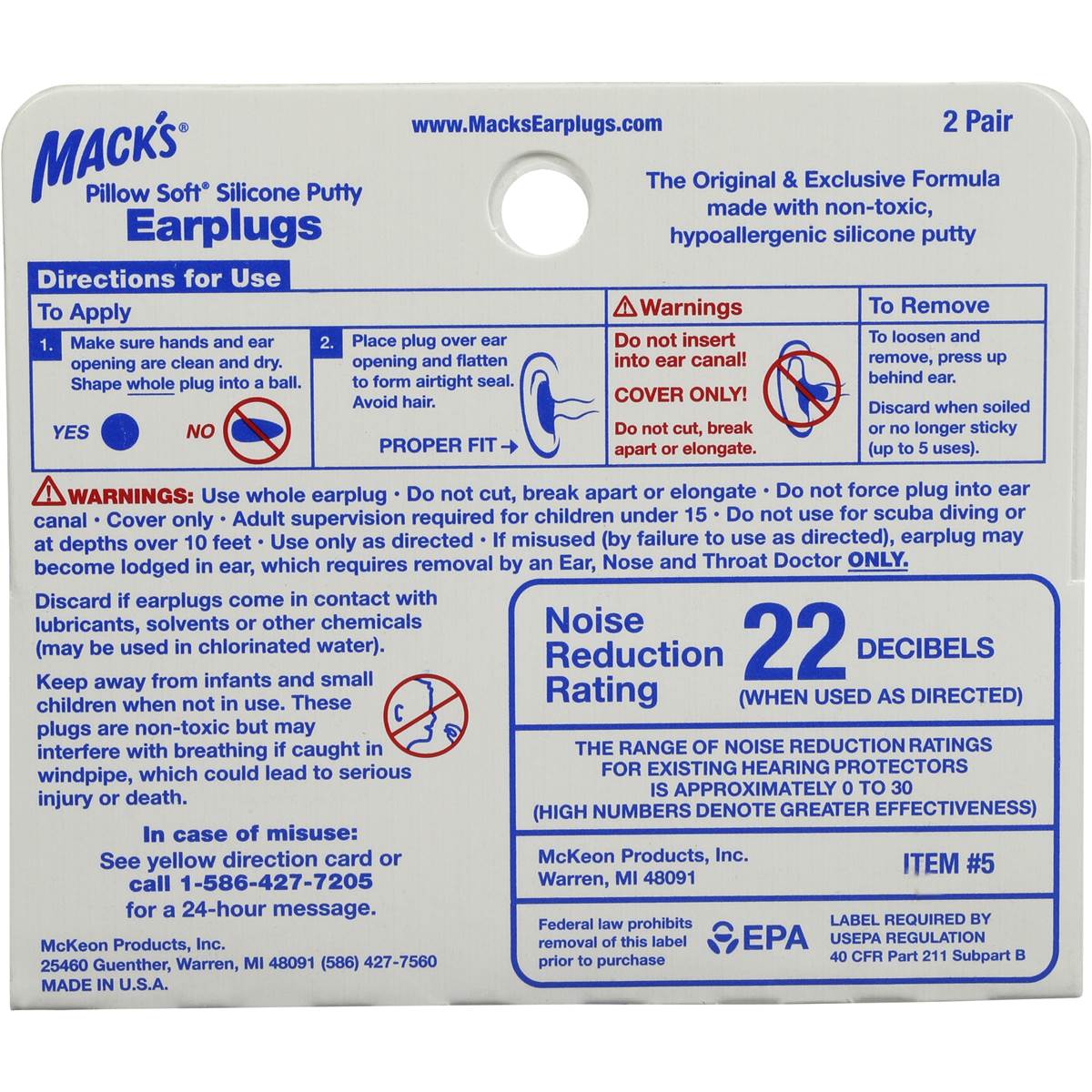 Mack's Ear Plugs Silicon Pillow Soft 2pk Woolworths