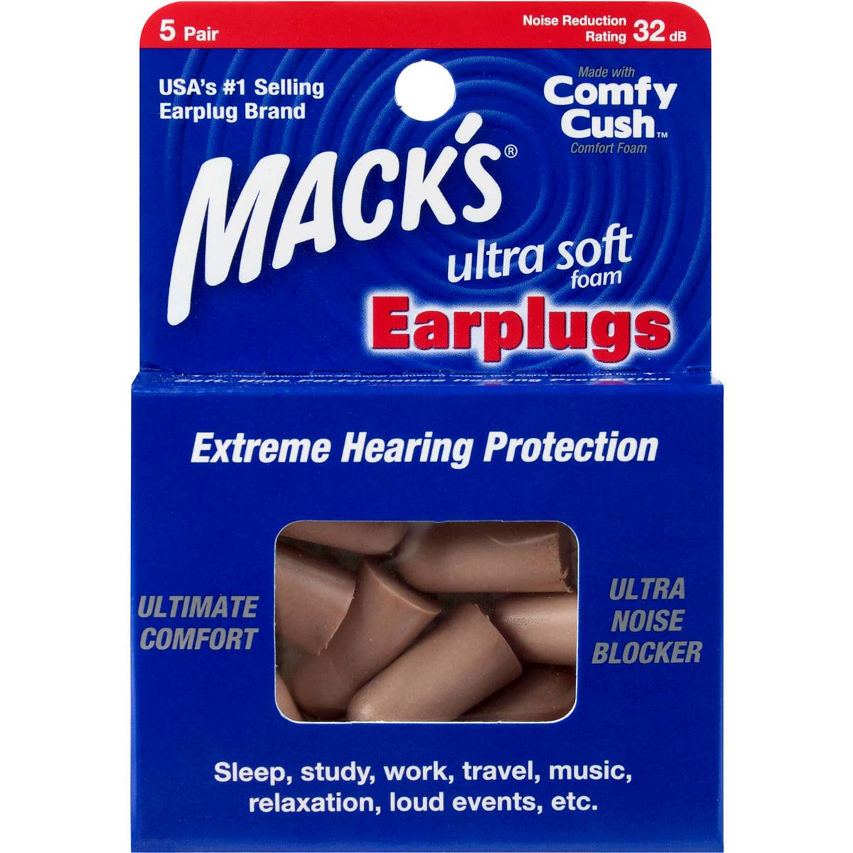 Mack's Ear Plugs Ultra Foam 5 Pack Woolworths
