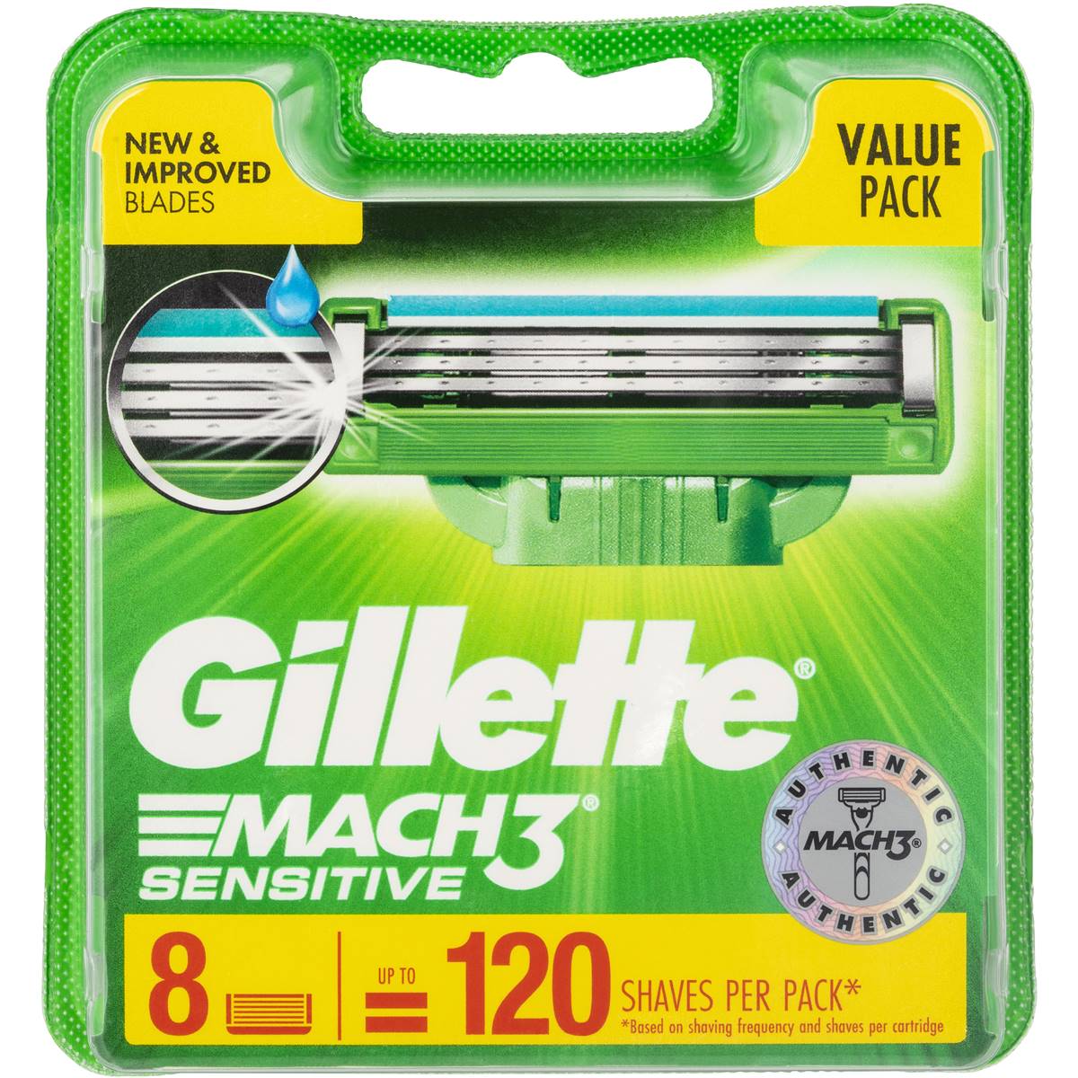 Gillette Mach 3 Turbo Shaving Blade Refill Sensitive 8pk | Woolworths