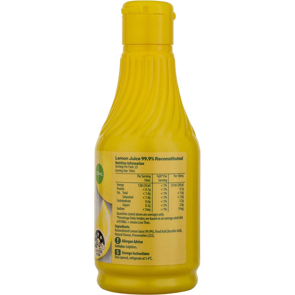 Woolworths Lemon Juice 250ml Woolworths