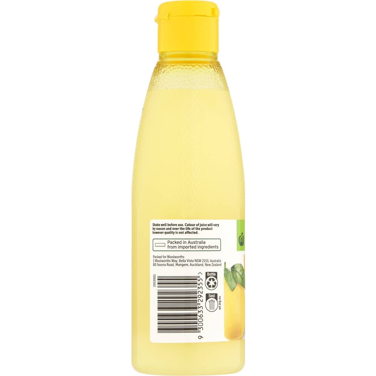 Woolworths Lemon Juice Bottle 250ml Woolworths