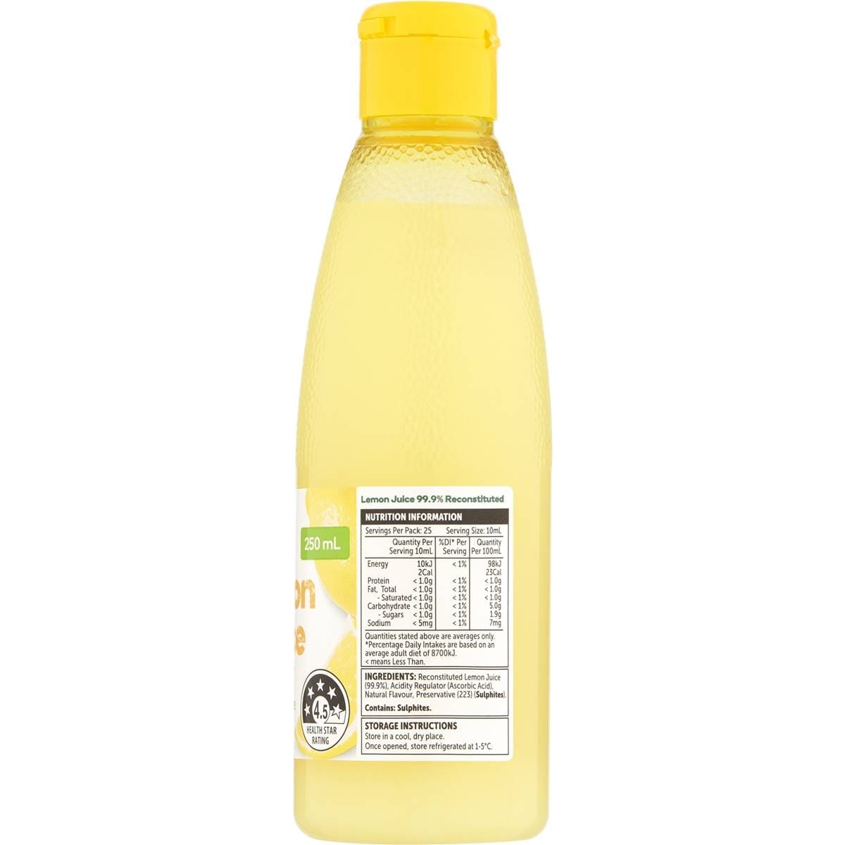 Woolworths Lemon Juice 250ml Woolworths