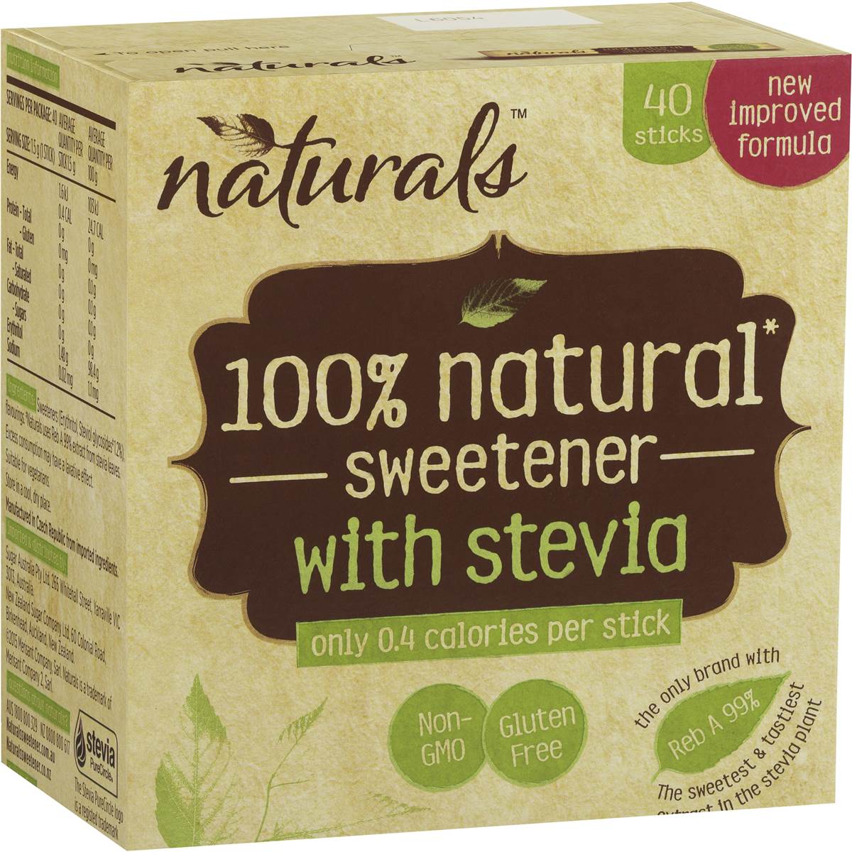 Equal Stevia Sweetener Sticks 40 Pack Woolworths