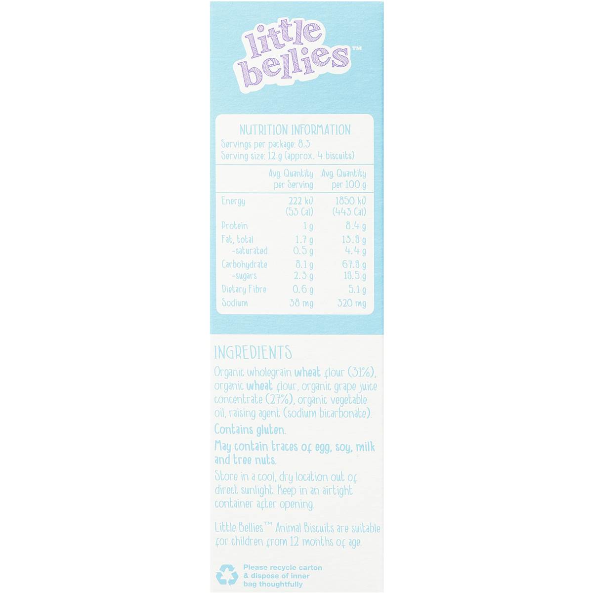 Little Bellies Animal Biscuits 100g Woolworths