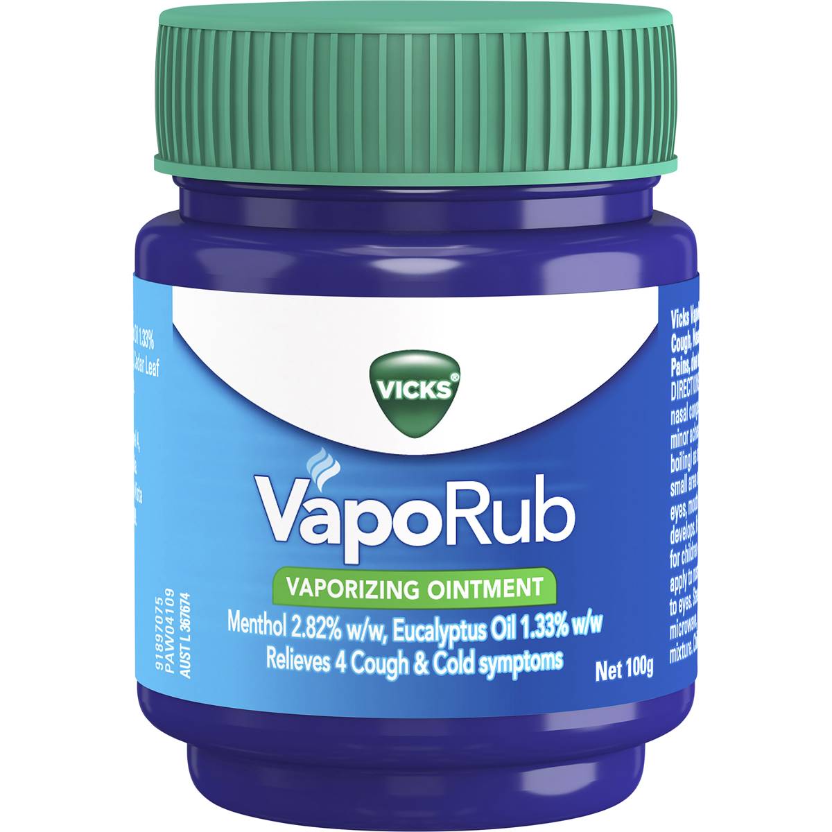 Vicks Vaporub Decongestant Rub 100g Woolworths
