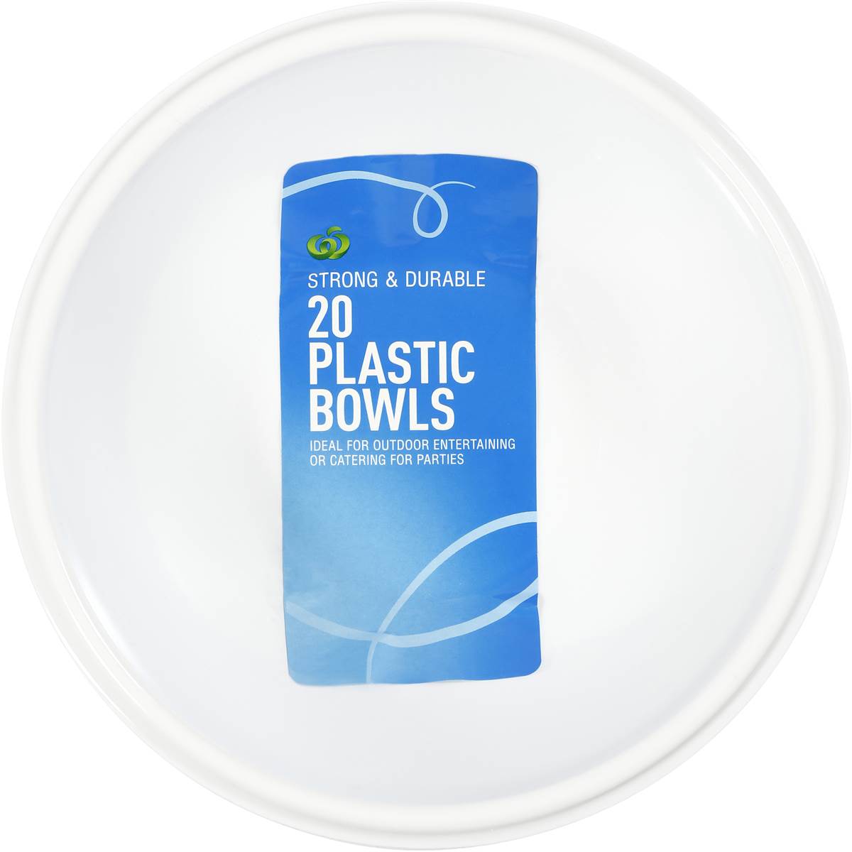 Woolworths Plastic Bowls White 20 Pack | Woolworths