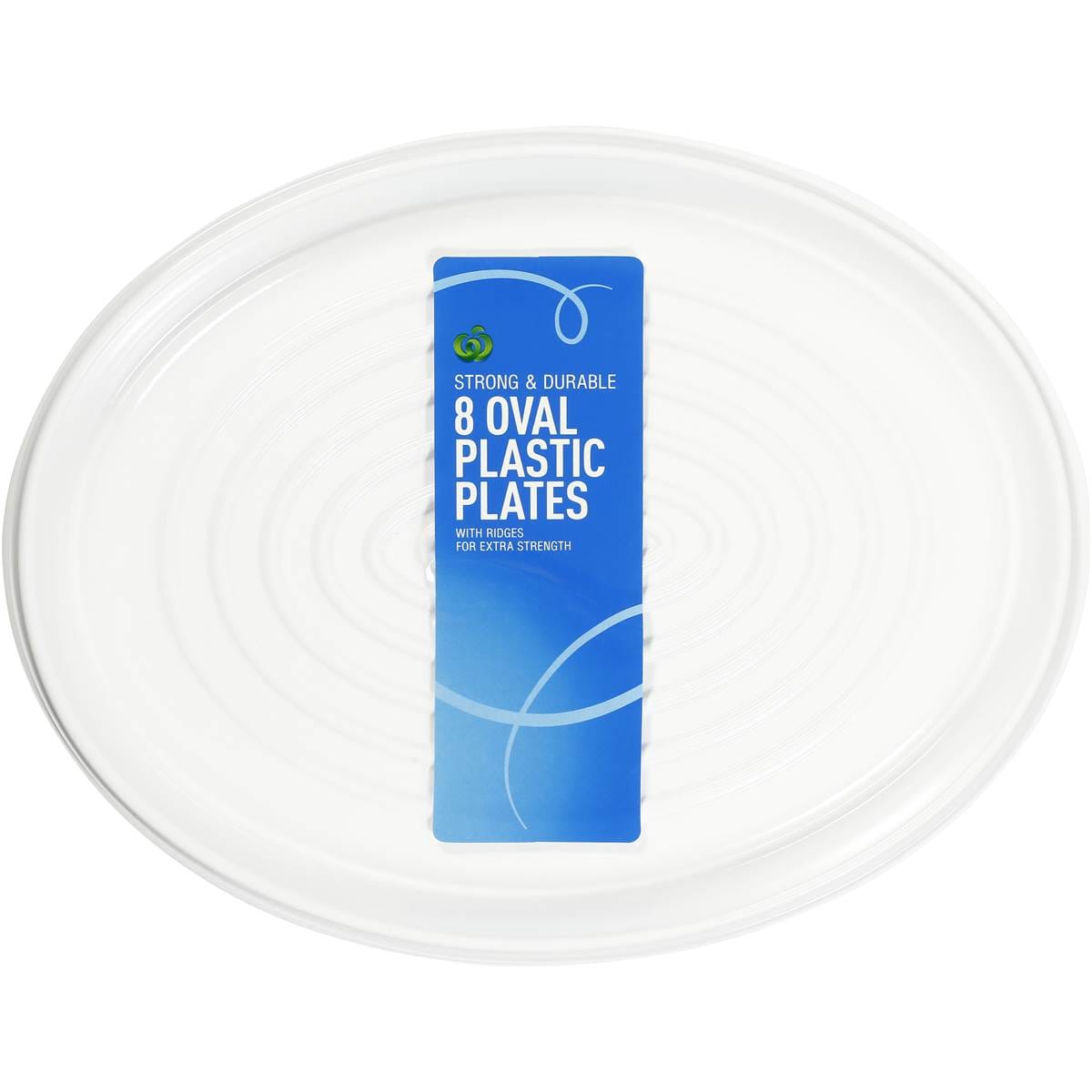 Woolworths Plastic Oval Plates White 8 Pack Woolworths