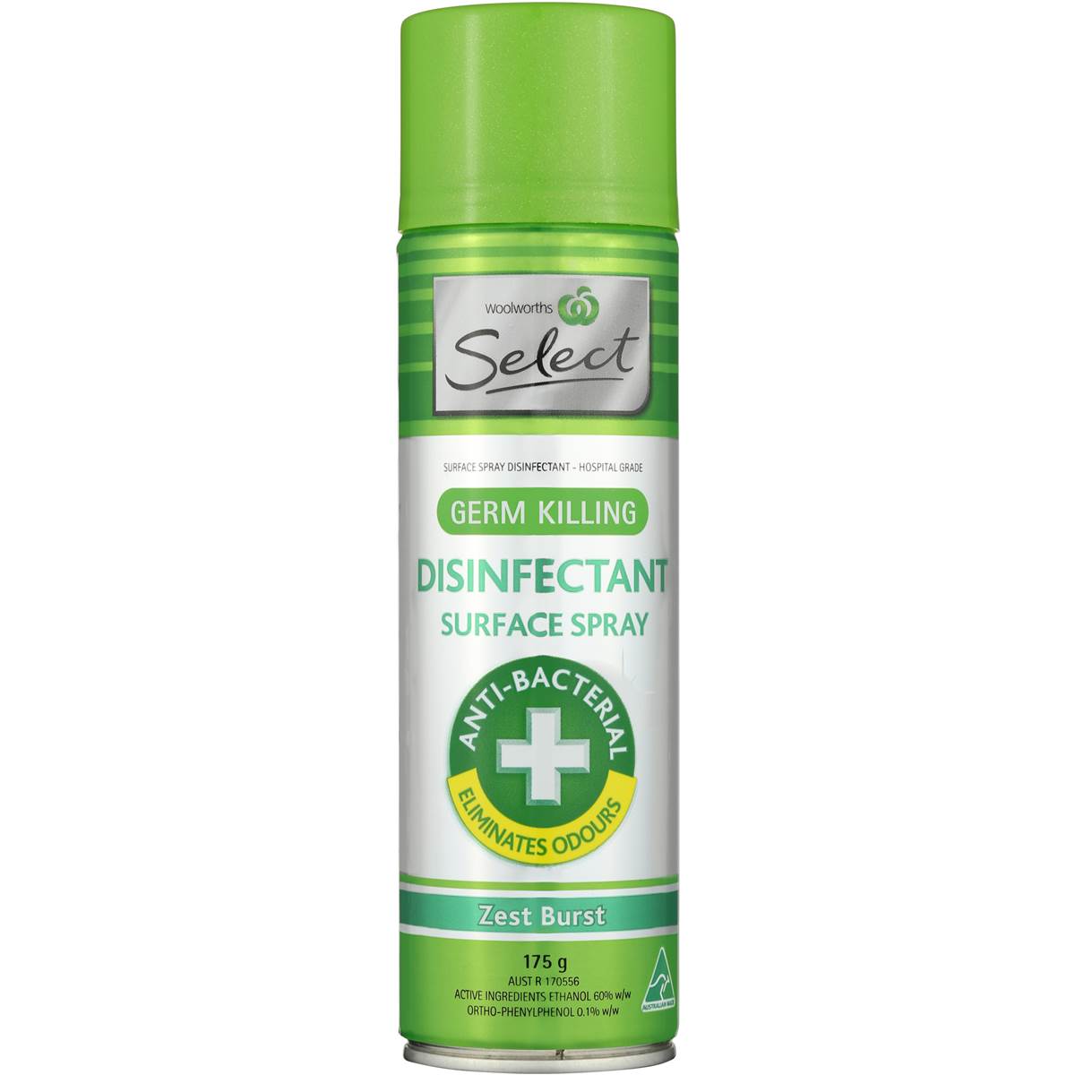 Woolworths Select Disinfectant Spray Zest 175g Woolworths