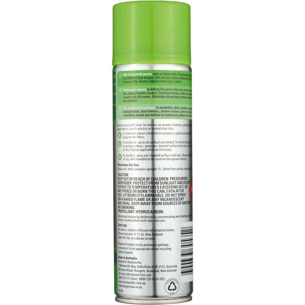 Woolworths Select Disinfectant Spray Zest 175g Woolworths