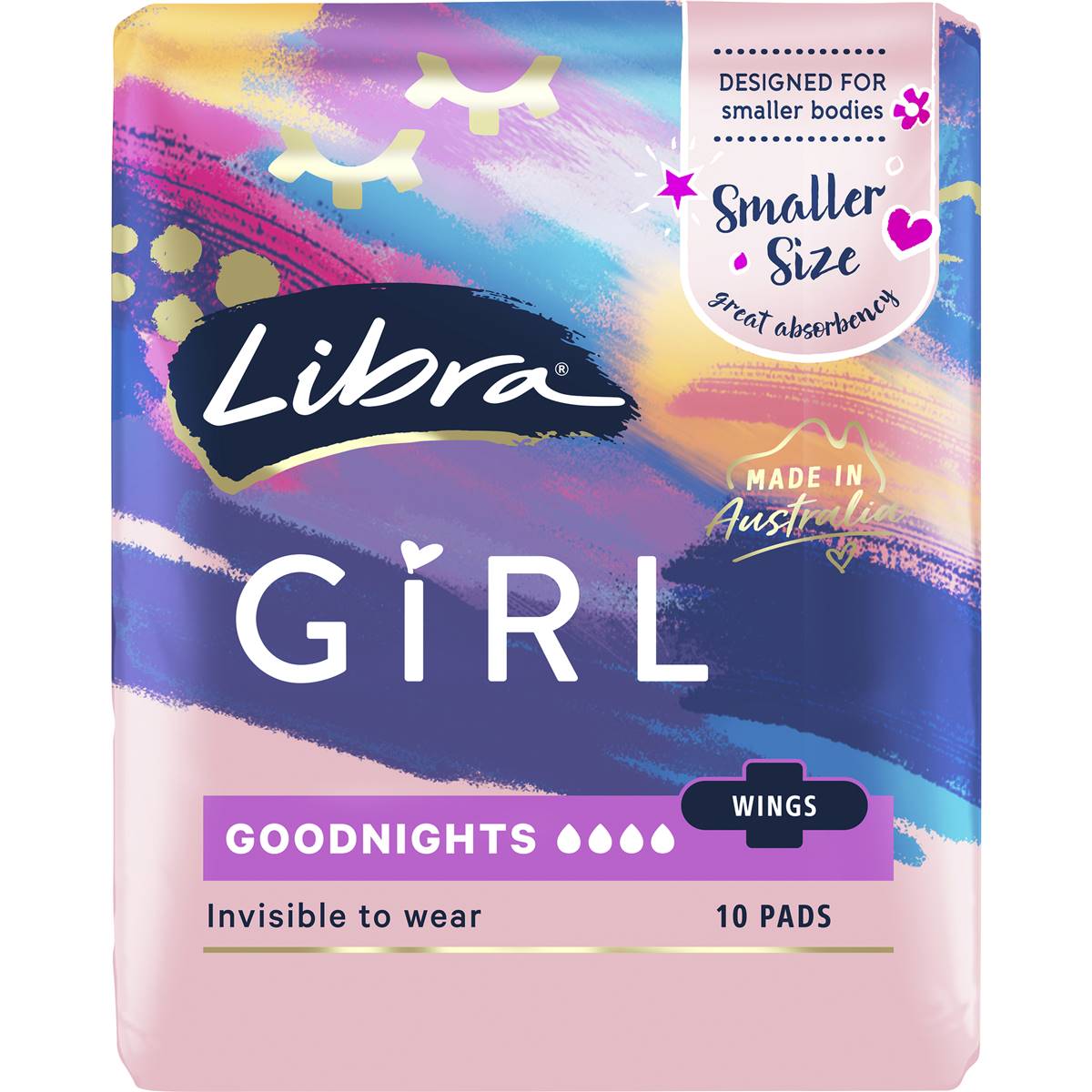Libra Girl Good Night Pads With Wings 10 Pack Woolworths