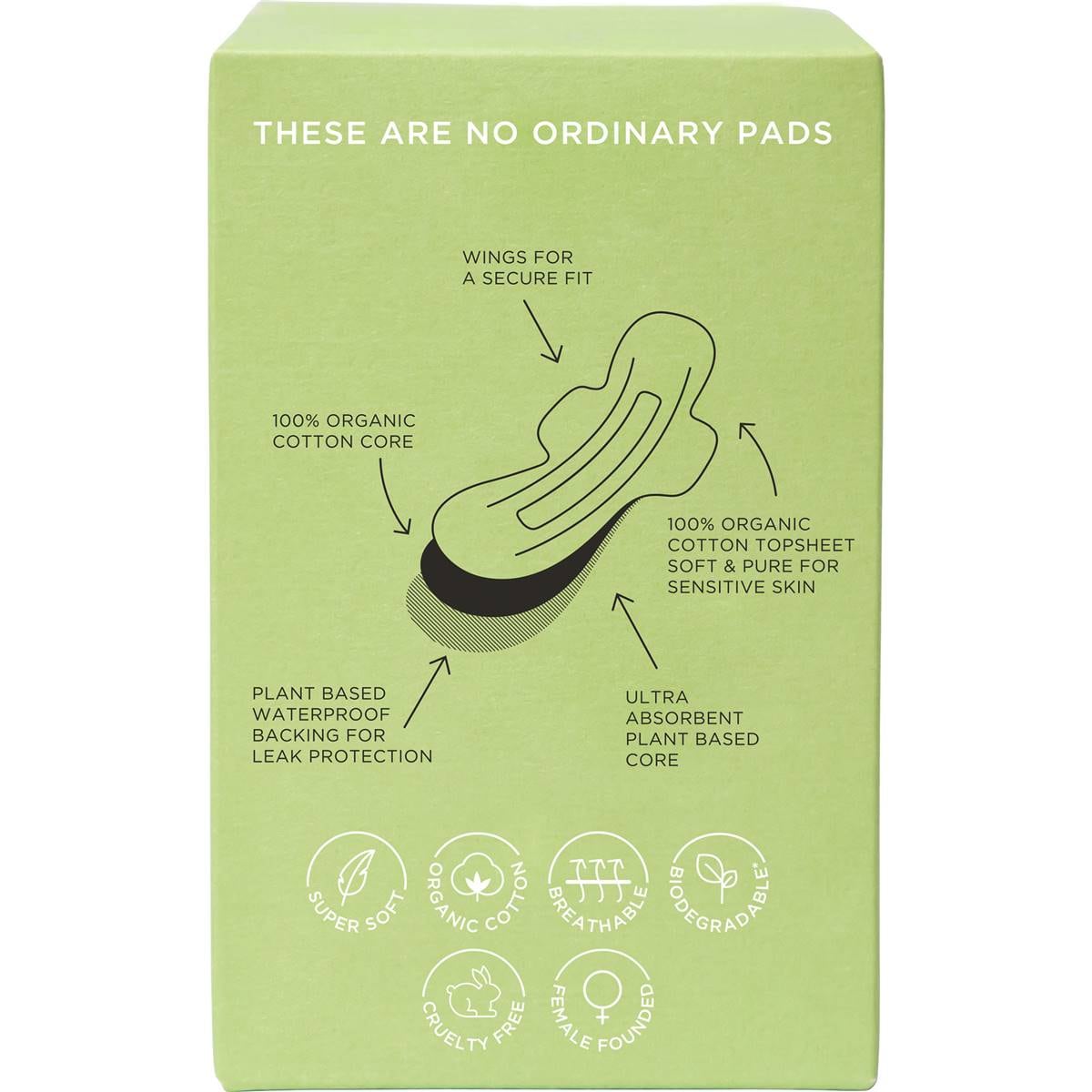 Tom Organic Pads Regular Ultra Thin 10 Pack Woolworths