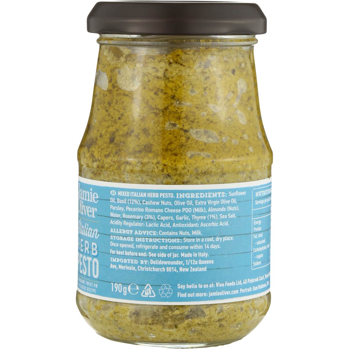 Jamie Oliver Pesto Italian Herb 190g Woolworths