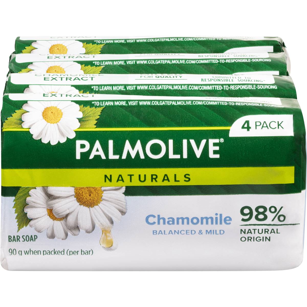 Palmolive Bar Soap Chamomile Extracts Naturals 90g X4 Pack Woolworths