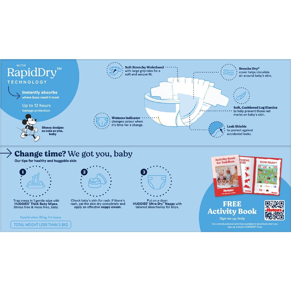 Huggies Ultra Dry Nappies Boys Size 5 (1318kg) 64 Pack Woolworths