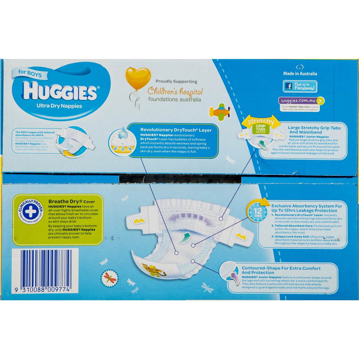 Huggies Ultra Dry Nappies Junior 16+kg Boy 60 Pack Woolworths