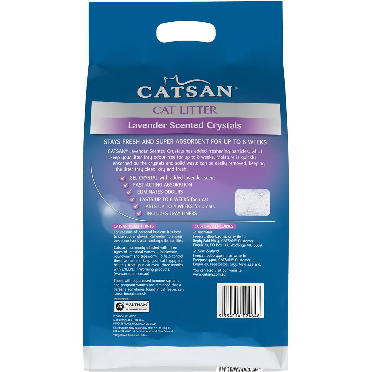 Catsan Cat Litter Lavender Scented Crystals 4kg Woolworths