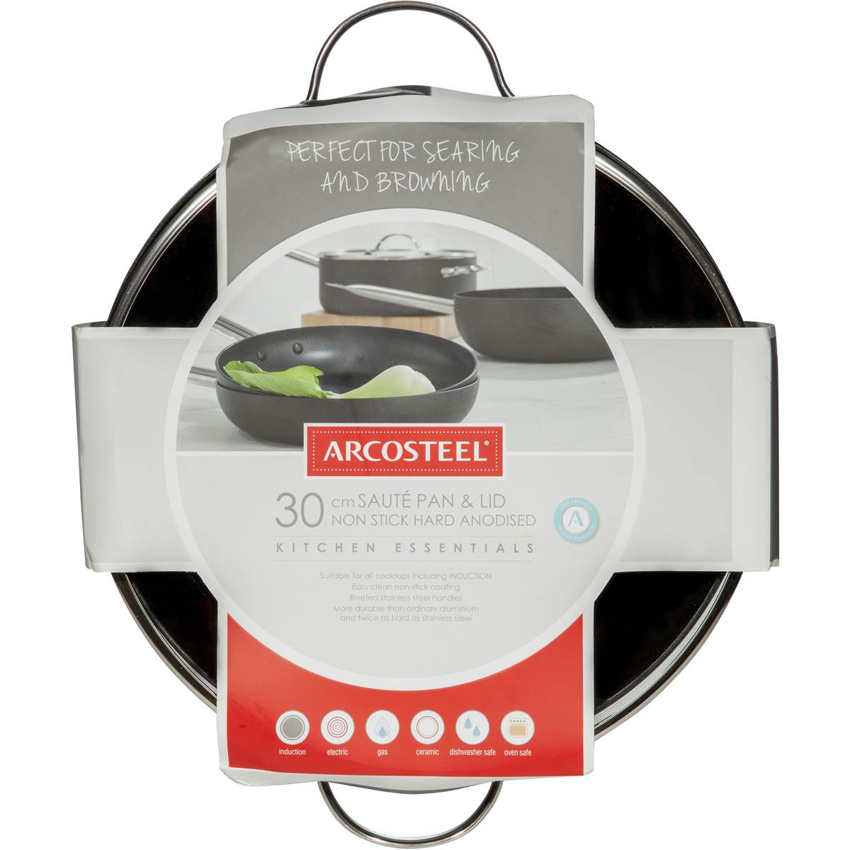 Arcosteel Saute Cookware Saute Pan With Handles 30cm each Woolworths