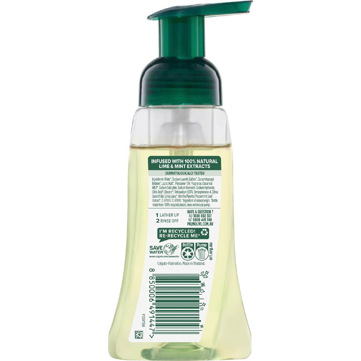 Palmolive Foaming Liquid Hand Wash Antibacterial Soap Pump Lime 250ml