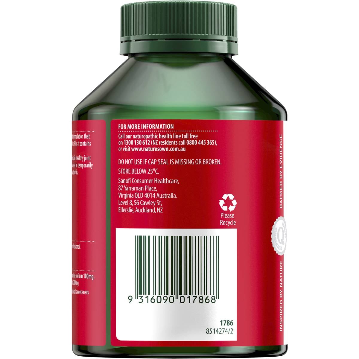 Nature's Own Glucosamine 1500mg With Chondroitin 120 Pack Woolworths