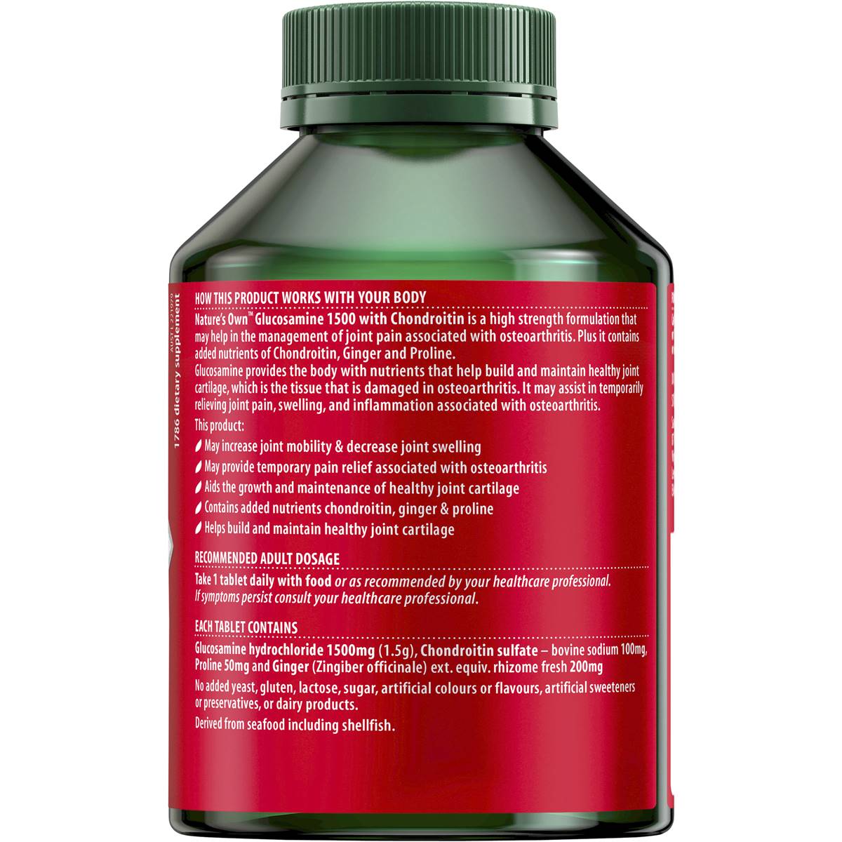 Nature's Own Glucosamine 1500mg With Chondroitin 120 Pack Woolworths