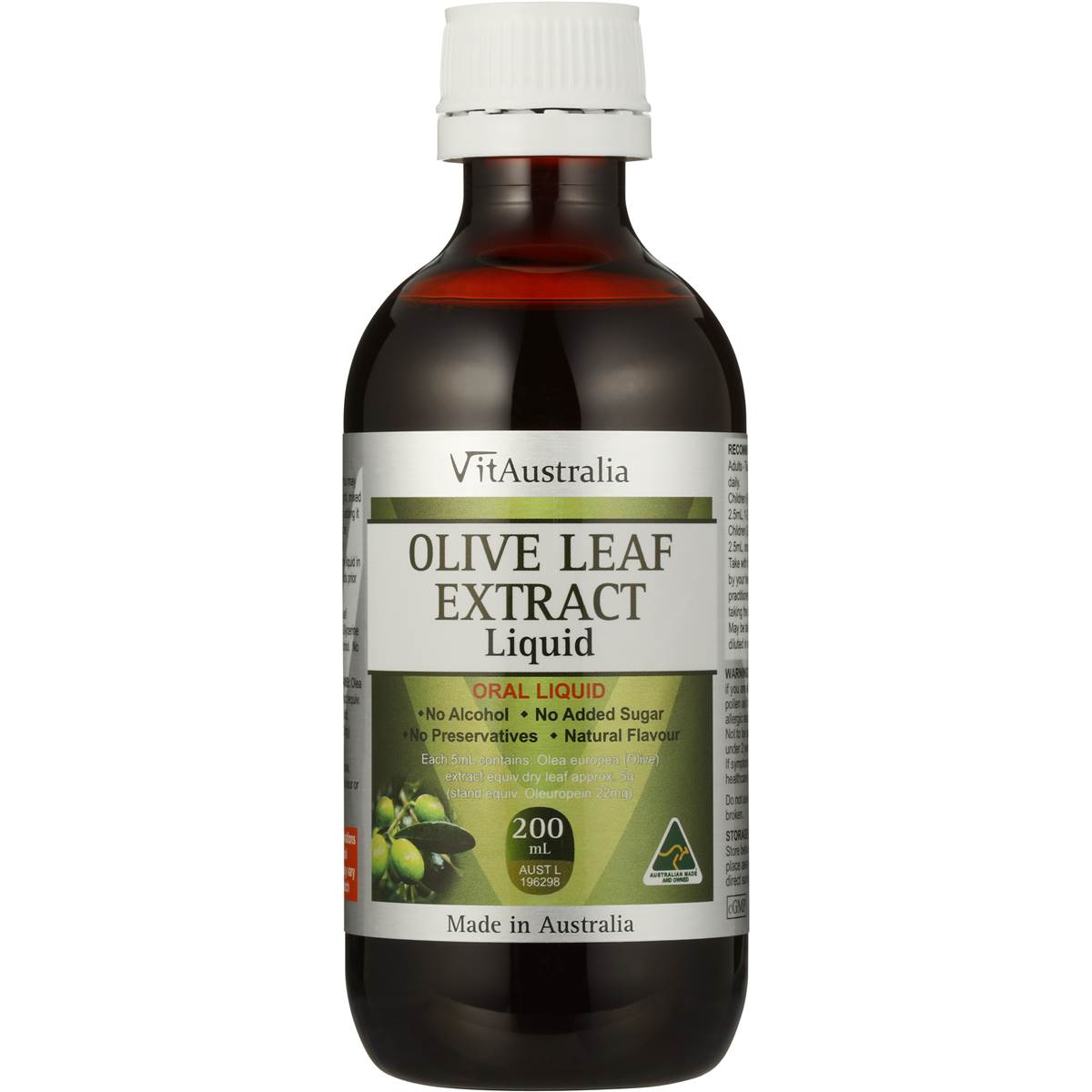 Vitaustralia Olive Leaf Extract Liquid 200ml Woolworths